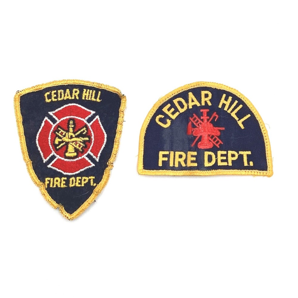 Vintage Fire Department Texas Patches Set of 2‎ Shield and Half Moon TX